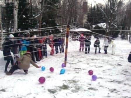 Веревочный курс зимой